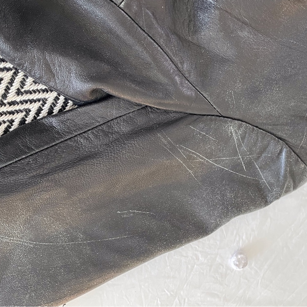 BCBG Minimalist Black Leather Jacket - Picture 4 of 14